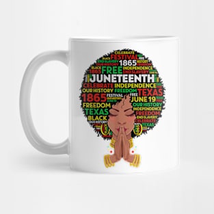 Juneteenth Melanin Black Women Girl Natural Hair Afro Queen Mug